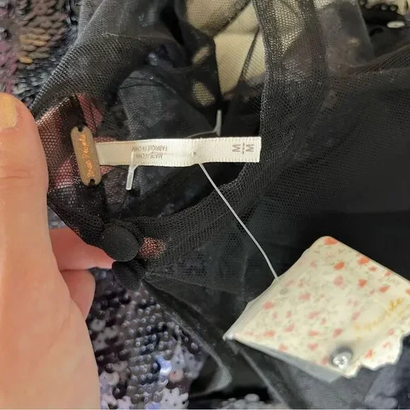 Free People Black Sequin Mini Dress - Picture 16 of 16